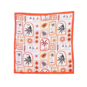 Fazzoletto con motivo albero di cocco 70x70 cm per davanzale, sciarpa quadrata con motivo a palma, design multicolore - Product Image 1
