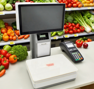 15.6 "दोहरे स्क्रीन पॉस स्केल एल्कास स्केल पीसी खुदरा पॉस सुपरमार्केट के लिए थर्मल प्रिंटर में बनाया गया - Product Image 1