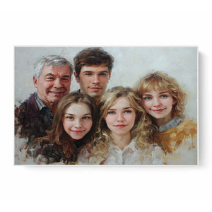 Su misura fatto a mano su tela <span class=keywords><strong>realismo</strong></span> parete di casa decorazione di arte del gruppo ritratto pittura a olio da foto con il negozio di forza - Product Image 3