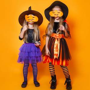 Medias de Halloween para Niños con Rayas <span class=keywords><strong>Naranjas</strong></span> y Negras, Disfraz de Cosplay, Medias de Navidad con Rayas Rojas y Verdes para Niñas Bebés - Product Image 3