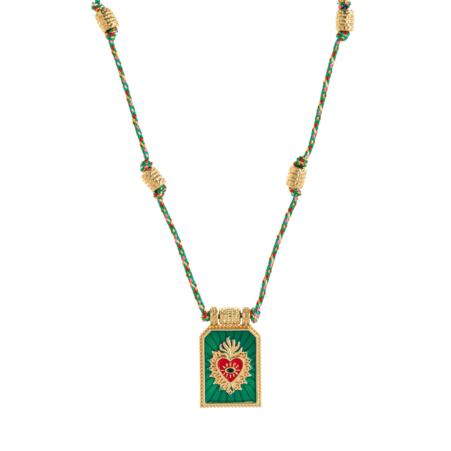 Collier vert (avec perles)