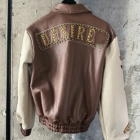 Streetwear Punk pour homme Letterman Bomber Jacket USA Free Taxes Stud Tissu imprimé brodé Saison d'automne