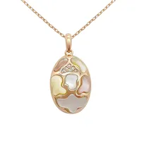 Hoge Kwaliteit Trendy 18K Gold Gelooid Shell Diamant Hanger Vrouwen Ketting Sieraden