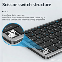 Clavier et souris silencieux rechargeables K818 BT+2.4G, personnalisables, pour PC/ordinateur portable/tablette/téléphone