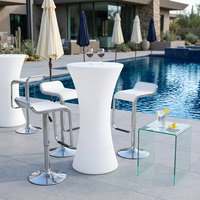 Table de bar LED rechargeable en forme de sablier, étanche IP65, en PE rotomoulé, à couleurs changeantes, lumineuse, pour cocktails, discothèques, soirées, événements, terrasses
