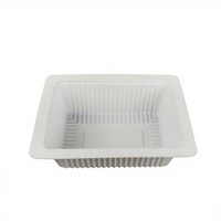 Boîte alimentaire rectangulaire jetable de 500 ml pour la conservation de la fraîcheur des viandes réfrigérées, avec logo personnalisé, pour plats mijotés, fruits et plats à emporter