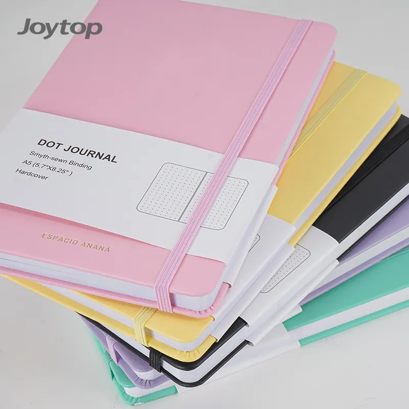 Joytop 0107 Vente en gros Carnet promotionnel A5 Business Dot Journals Cahiers à couverture rigide en cuir PU