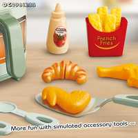 Ensemble de jouets de simulation d'appareils électroménagers pour enfants, comprenant une friteuse à air en plastique et un jouet de cuisine pour fast-food avec fonction de pulvérisation de brume