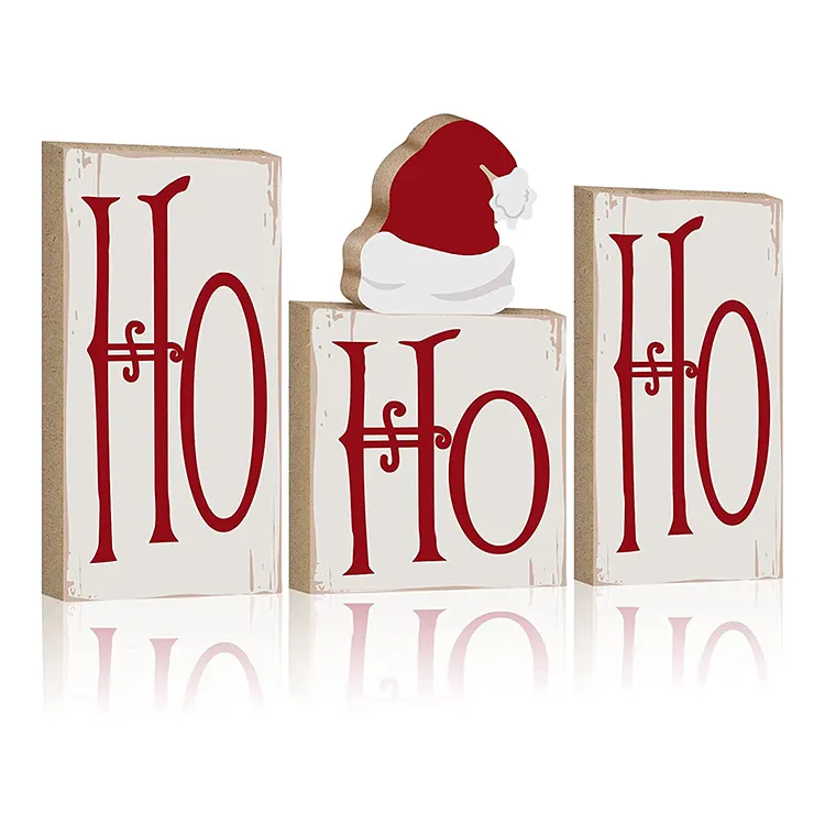 Logotipo de mesa ho ho ho, decoração de mesa de natal em 4 peças de natal