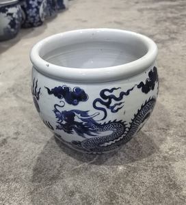 Porcelaine chinoise <span class=keywords><strong>dynastie</strong></span> <span class=keywords><strong>Qing</strong></span> Kangxi Pots de Dragon bleu et blanc Pots pour animaux de compagnie Pots de bonsaï en céramique de chine antique - Product Image 1