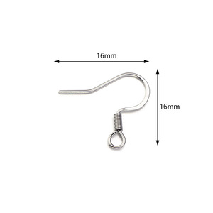 Ganchos para pendientes de acero inoxidable, planos, en forma de gota, para la fabricación de pendientes, color acero, chapados, 033 - Product Image 4