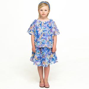 2024 nouveauté personnalisé <span class=keywords><strong>rose</strong></span> dentelle filles tenue avec satin jupes plissées enfants deux pièces enfants vêtements <span class=keywords><strong>ensemble</strong></span> pour printemps été - Product Image 2