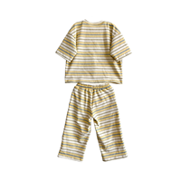 Ensemble pour enfants en coton rayé, t-shirt à manches courtes, pantalon large, tenue décontractée confortable pour bébé