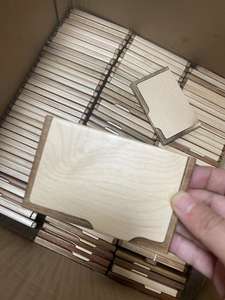 Boîte en bois exquise en érable noyer pour hommes et femmes, support en bois massif pour affaires, boîte de rangement de bureau pour cartes de visite - Product Image 2