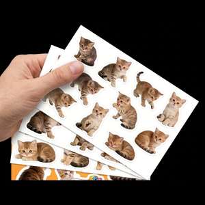 Paquete <span class=keywords><strong>de</strong></span> 4 Pegatinas <span class=keywords><strong>de</strong></span> Papel con Gatitos Realistas y Adorables, Calcomanías Decorativas <span class=keywords><strong>de</strong></span> Gatos para Álbumes <span class=keywords><strong>de</strong></span> Recortes, Diarios, Planificadores, Manualidades y Papelería - Product Image 1