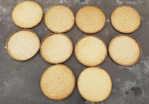 Natural <b>Bamboo</b> Winnowing Basket Flat round for Home/restaurant/parties decor Hand smoked <b>Bamboo</b> Woven Baskets - Product Image 3