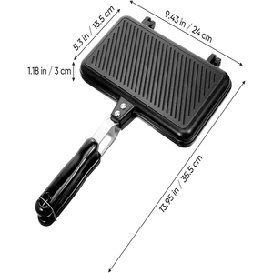 Popular Portable Sandwich Cake Mold Aluminium Roasting Pan Outdoor Use Two Side Breakfast Sandwich Grill Pan - Product Image 1