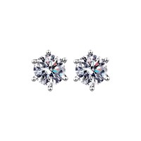 Boucles d'oreilles en argent sterling S925 avec moissanite, clous classiques à quatre/six griffes, manchette d'oreille pour femme, simples et élégantes, certifiées GRA, géométriques