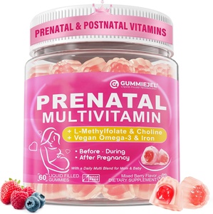 Vitamine Prenatali e Postnatali <span class=keywords><strong>per</strong></span> Donne, Caramelle Gommose con Metilfolato 1mg, Omega-3 (DHA+EPA), Colina, Senza Zucchero, Vegane, Migliorano la Memoria - Product Image 1