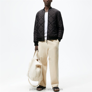 Chaqueta bomber acolchada y cálida de gran tamaño para hombre, chaqueta informal suelta y personalizada de invierno, 100% poliéster - Product Image 4