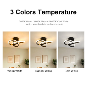 Lampada da Soffitto LED Moderna, Design Geometrico Lineare, Nero e Oro, Illuminazione Minimalista Nordica per <span class=keywords><strong>Soggiorno</strong></span> e Camera da Letto - Product Image 4