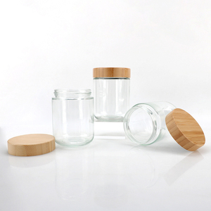 500ml Round Shape CLear Glass <b>Jar</b> <b>for</b> Food Storage Glass Honey Jam Jelly <b>Pickle</b> <b>Jars</b> With Bamboo Wooded Cap - Product Image 3