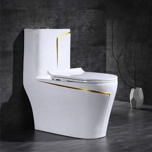 יוקרה מודרנית צבע ברסלונה מלכודת inodoro זהב קו אמבטיה פורצלן קערת אסלה קערת שירותים גבוהה קומדית עם תכונות מפתח - Product Image 1