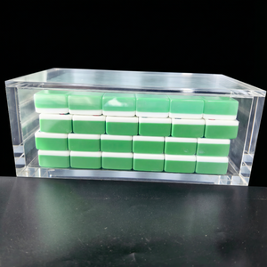 Boîte de rangement en acrylique pour tuiles de Mahjong américain, étui en écaille de tortue, support de Mahjong nacré, organisateur de jeu de Rummy - Product Image 3