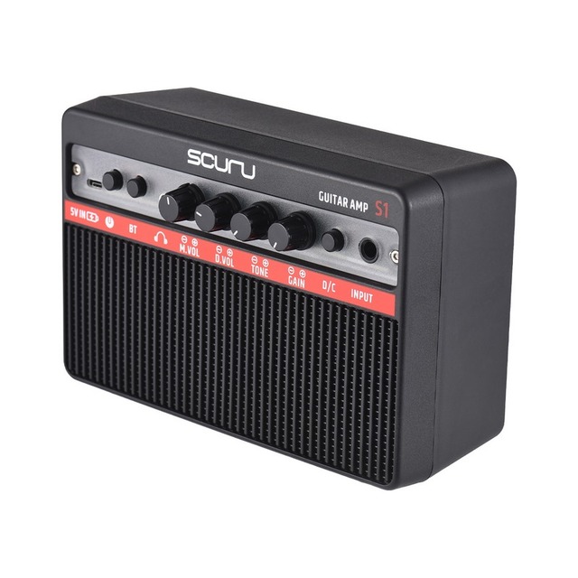 Scuru 16W Small Electric Guitar Amp Guitar Practice Speaker for Daily Practice Street Performances Rechargeable Amplifier