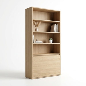 Librero Moderno con Acabado en Madera <span class=keywords><strong>de</strong></span> Roble Claro, Estantería Personalizada OEM, Mueble <span class=keywords><strong>de</strong></span> Almacenamiento Abierto para Sala <span class=keywords><strong>de</strong></span> Estar u <span class=keywords><strong>Oficina</strong></span> - Product Image 1
