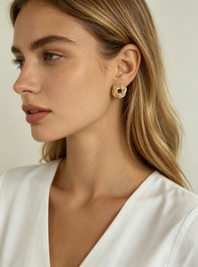 MECYLIFE High Quality Mini Triple <strong>Knot</strong> <strong>Earrings</strong> 18K Gold Plated Brass Fashion Jewelry <strong>Earrings</strong> Love <strong>Knot</strong> Stud <strong>Earrings</strong> - Product Image 2