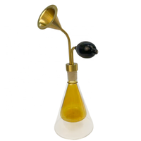 Présentoir en verre de parfum Huiles essentielles Bouteilles d'essai de café Parfums facilement disponibles Supports d'affichage Bronze et laiton