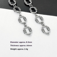Bracelet à fermoir fileté personnalisé en titane plaqué cuivre et argent, style punk, pour homme, hip-hop, avec entretoise rayée