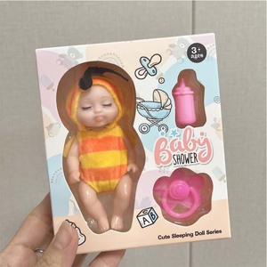 Muñeca <span class=keywords><strong>Reborn</strong></span> de Peluche Transfronteriza para Dormir, Mini, con Biberón y Chupete, Set de Juguete para Niñas Pequeñas para Jugar en Casa - Product Image 4