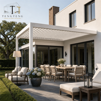 Pergola extérieure moderne en aluminium coupe-vent avec structure thermolaquée pour patio, villa, bord de plage, extérieur et jardin