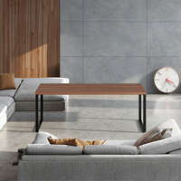 Table basse rectangulaire moderne extensible et convertible, cadre en métal, base en acier, surface en bois MFC, décoration de salon