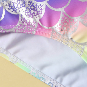Maillot de bain une pièce pour filles 2024 Nouvelle collection <span class=keywords><strong>Sirène</strong></span> pour vacances à la source thermale, style européen et américain, maillot de bain enfant asymétrique UPF 50+ - Product Image 5