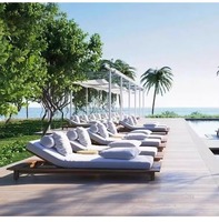 Chaise longue d'extérieur imperméable de haute qualité pour pique-nique, parc, villa, jardin, patio, hôtel, plage, bord de piscine, complexe hôtelier