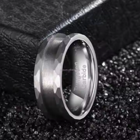 Poya Jewelry Herren 8mm Ein kanal Inlay gehämmert Wolfram Ring Blank Classic für Hochzeit Verlobung geschenk