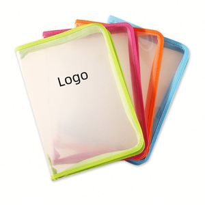 Sac de rangement pour documents A4 en PP transparent avec fermeture éclair, imprimé avec logo personnalisé, couleurs assorties, pour usage scolaire - Product Image 1