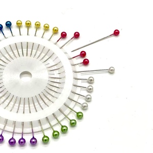 Agujas de coser con cabeza de perla de colores con forma recta para confección y alfileres de posicionamiento de retazos para manualidades creativas - Product Image 2