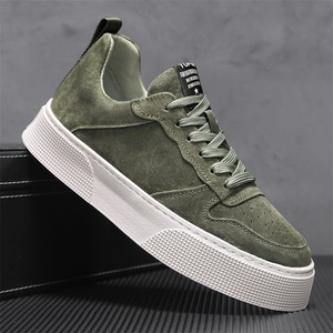 Chaussures décontractées pour hommes XuanWu, best-seller printemps/été, tendance rayée, respirantes, à semelle épaisse, en cuir véritable, à lacets - Product Image 2