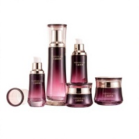 Ensemble de flacons et pots en verre ovales dégradés violet de luxe pour crème et lotion, 30g, 50g, 30ml, 100ml, 120ml, emballage cosmétique vide pour soins de la peau