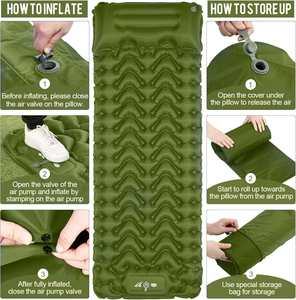 Feistel alas tidur berkemah tiup, matras udara ultra ringan TPU kompak dengan pompa kaki bawaan - Product Image 4
