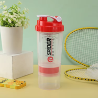 Haute qualité en plastique sans BPA Shaker tasse mélangeur d'eau boîte à pilules paille consommation directe pour les visites en plein air sans danger pour adultes enfants