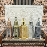 Bouteille d'huile de oud style Dubaï 10ML en alliage de zinc métallique récipient de parfum vide avec bâton en verre et compte-gouttes scellant