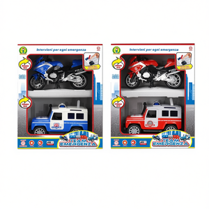 ชุดรถฉุกเฉินทีมเอเมอร์เจนซา ขนาด 1:20 รถตำรวจ รถดับเพลิง รถกู้ภัย และมอเตอร์ไซค์ ของเล่นสำหรับเด็กอายุ 3 ปีขึ้นไป - Product Image 1