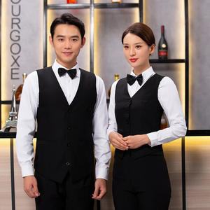 ナイトクラブとバーのスタッフのための純粋なカラー<span class=keywords><strong>KTV</strong></span>ベスト長袖の従業員ユニフォームレセプションのためのホテルのための広告 - Product Image 2