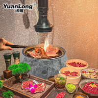 Barbecue Coréen Commercial en Acier Inoxydable 304 Épaissi pour Charbon de Bois, Sans Fumée, Durable, Antiadhésif, pour Extérieur