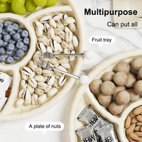 UFORU Plateau de Service Compartimenté pour Snacks, Fruits Secs, Bonbons, Dattes et Cacahuètes en Plastique